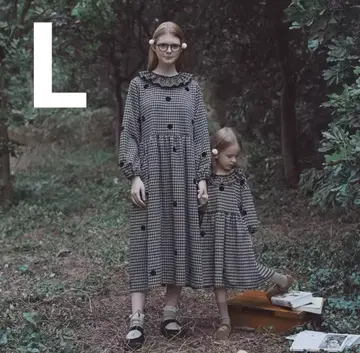 Imakokoni 체크 무늬 도트 원피스 가을/겨울 L