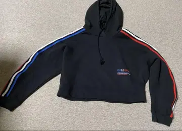 adidas 아디다스 트리컬러 트레포일 크롭 후드티 LL