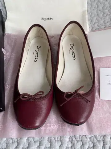Repetto 버건디 플랫슈즈 36