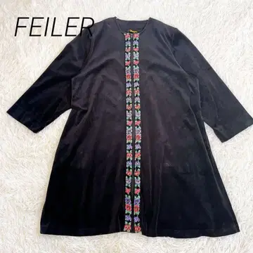 페일러 FEILER 벨로아 느낌 가운 코트 홈웨어 꽃무늬 M~L
