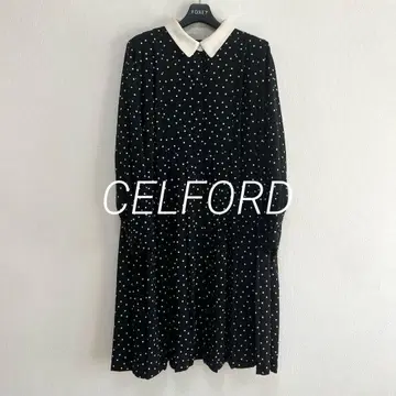 [ CELFORD ] 도트 플리츠 원피스