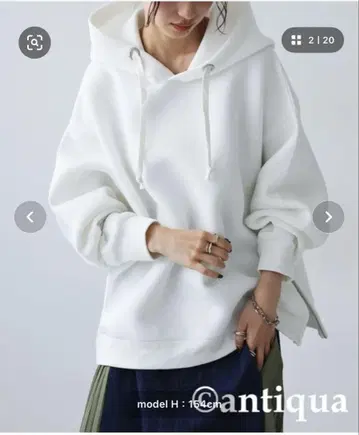 새상품 antiqua 분또 소재 사이드 지퍼 후디