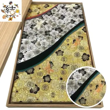 MO-3309 후쿠로 오비 매화와 나비 금은사 금은색 후리소데 성인식