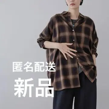 지나시스 JEANASIS 모듬 체크 셔츠 브라운 완판