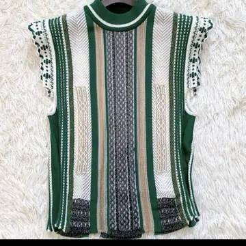 20ss mame kurogouchi 니트 탑 그린