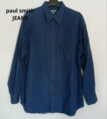 폴스미스 긴팔 셔츠 다크 네이비 면 100% M