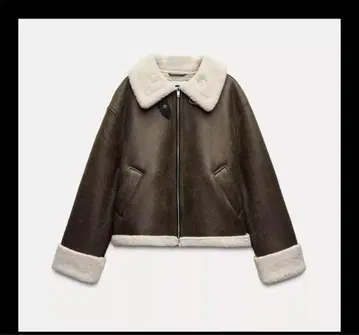 ZARA 더블 페이스 사양 자켓 xs 사이즈 브라운 무스탕 카키