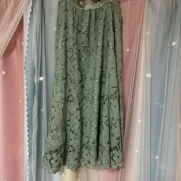 Rose Tiara 꽃무늬 레이스 롱 스커트 46