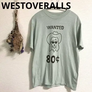 허리 오버롤즈 WANTED GIRL T-SHIRT A 타입 옅은 파랑
