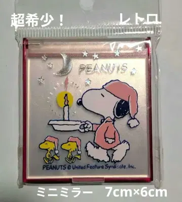 레어! 스누피 & 우드스탁 핸드폰 미니 거울 미개봉 당시 물건 레트로