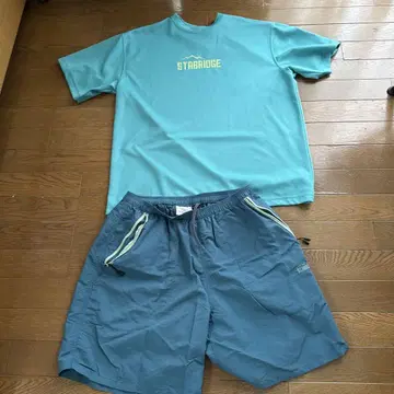 STABRIDGE 아쿠아 블루 T셔츠와 블루 숏팬츠 세트