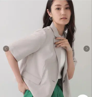 스트레치 린넨 라이크 숏 테일러드 자켓