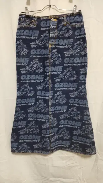 오존 커뮤니티 데님 롱 스커트