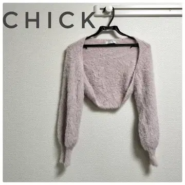 [ 새상품급 ] CHICK 핑크 퍼지 긴팔 가디건