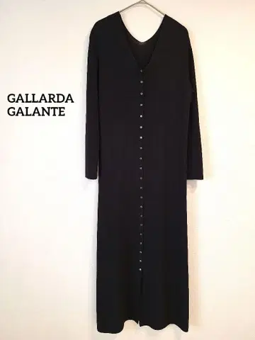 GALLARDAGALANTE 니트 롱 원피스 가디건 블랙