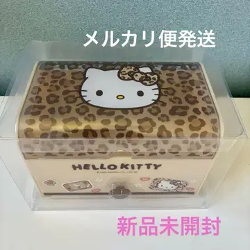헬로키티 팬시 소품함 브라운 산리오 레오파드 무늬 산리오