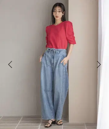 로리즈팜 이지 배럴 데님 팬츠