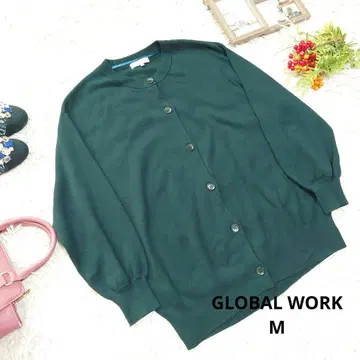 새상품급 GLOBALWORK 니트 가디건 (M) 짙은 녹색