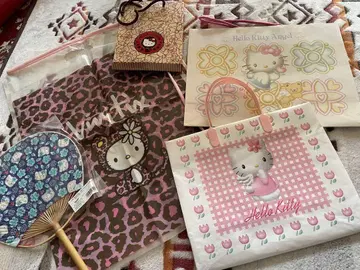 헬로키티 부채와 종이 봉투 세트
