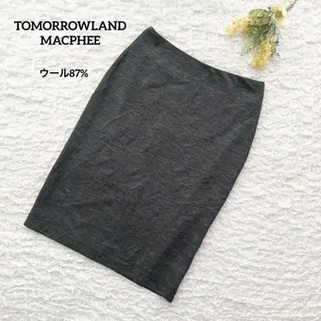 투모로우랜드 맥피 울 스커트 무릎 기장 다크 그레이 M 일본제