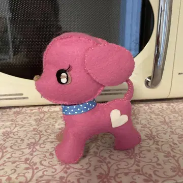 펠트제 핑크 강아지 봉제 인형 핸드메이드 할로윈