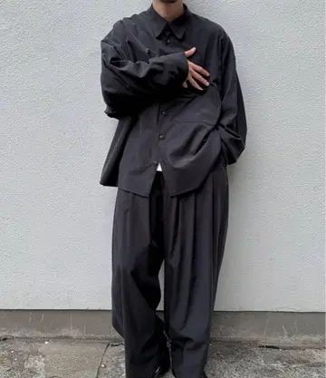 rin / Tensel Big Wide L/S Shirt NAVY