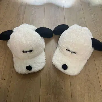 스누피 강아지 귀도리 모자 2개
