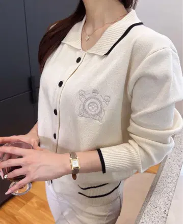 QUNG 엠블럼 컬러 가디건