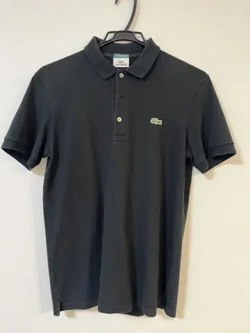 [새상품급] LACOSTE 블랙 피케 셔츠 블랙 반팔
