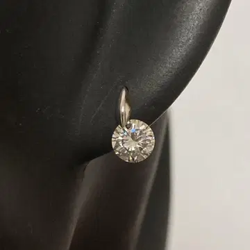 K14 WG 색석 라운드 컷 크리스탈 귀걸이 (양쪽 귀)