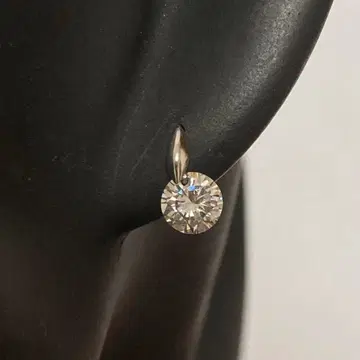 K14 WG 색석 라운드 컷 크리스탈 귀걸이 (양쪽 귀)