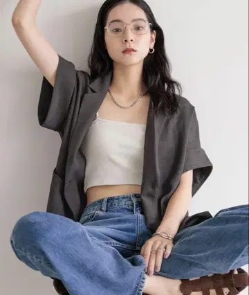 LOWRYSFARM 바스켓 자켓 SS 차콜 그레이