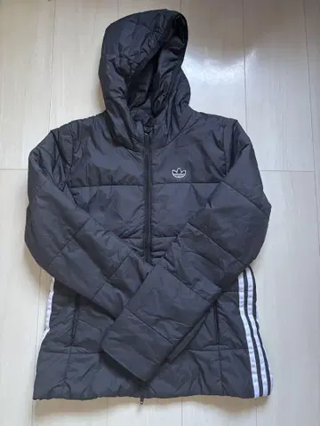 adidas 후드 부착 다운 자켓 S 그레이