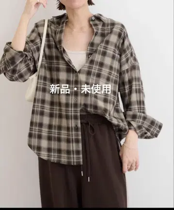 블라우스 셔츠 CHECK 오버 사이즈 셔츠