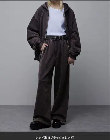 Loose 루스 헤비 웨이트 빈티지 크로스 풀 집업 후드티 L
