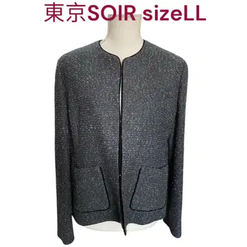 새상품급 도쿄 소와르 양모, 모헤어 혼방 노카라 자켓 LL, 13호