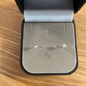 에스테르 k10 화이트 골드 싱글 볼 다이아몬드 귀걸이