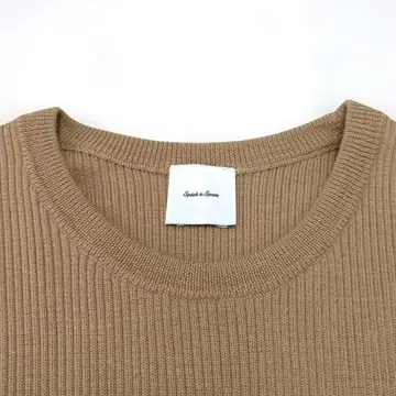 새상품급 Spick & Span 베이지 리브 니트 카멜 브라운