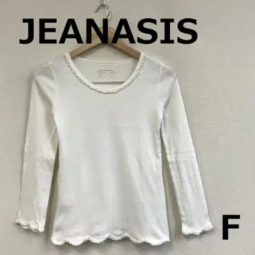 C1007A12 [ JEANASIS ] 비즈 레이스 첨가 티셔츠