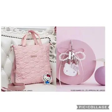 HELLO KITTY 리본 3way 토트백 비즈 스트랩 세트
