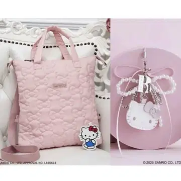 HELLO KITTY 리본 3way 토트백 비즈 스트랩 세트