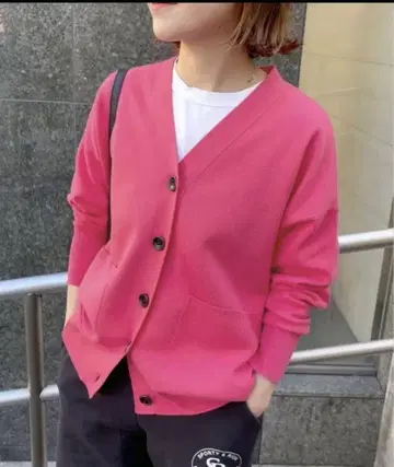 스픽 앤 스팬 더블 자카드 빅 가디건