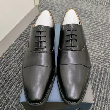 미사용 새상품 블랙 가죽 비즈니스 슈즈 25.5cm