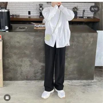 2tuck wide pants 블랙 슬랙스