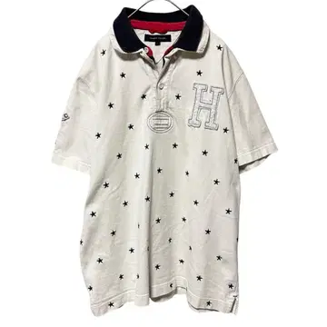 [ TOMMY HILFIGER ] 반팔 라거 셔츠 피케 셔츠 자수 (L)