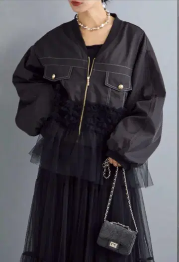 휘핑 튤 스티치 블루종 프레네 frene 같은 형태 새상품 페미닌