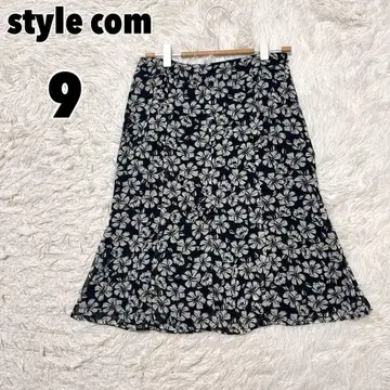 스타일(style com) 꽃무늬 올 패턴 플레어 스커트 도쿄스타일