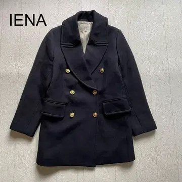 IENA 울 더블 자켓 골드 버튼 네이비 38