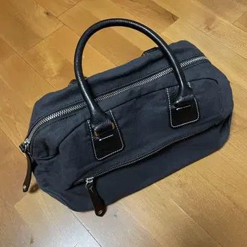 agnis b. 보야주 블랙 캔버스 미니 보스턴 백