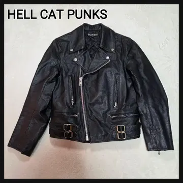 HELL CAT PUNKS 더블 라이더 자켓 소가죽 블랙